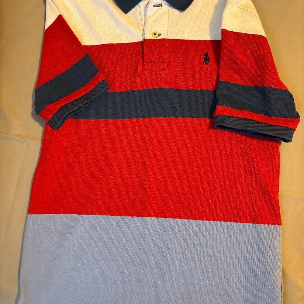 Polo Ralph Lauren Boys Red/White & Blue Size M (10-12) Short Sleeve
